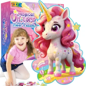 Unicorn Floor Puzzles 48 Pieces for Kids Ages 3-6 - Perfect Birthday Gift