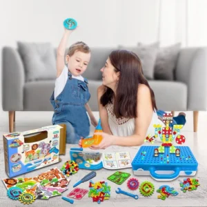 Kids Building Blocks Puzzles Drill Construction Toys Take Apart 289Pcs Education