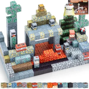 110PCS Minecraft Magnetic Blocks World Set, STEM Kids Toys, Montessori Building