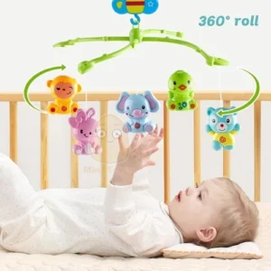 Baby Wind up Crib Mobile Toy with Music Box Animal Rattle Hanging Toys Gift Kids