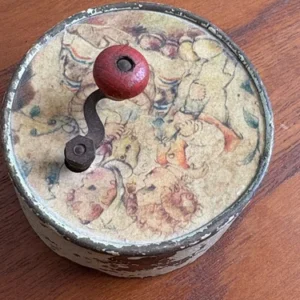 Antique French Hand Crank Music Box, Children's Toy, Working Condition