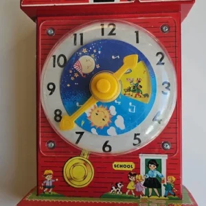Rare Mattel 2009-Fisher Price Music Box-Teaching Learning Clock Children's Toys