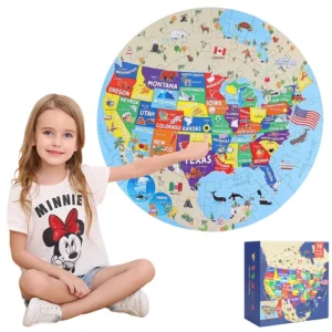 Large Floor Puzzles for Kids 70-Piece Map Jigsaw Puzzle Set Educational Toys