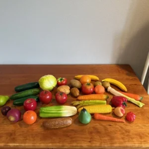 Large set of multicolor children's play fruit and vegetables excellent quality