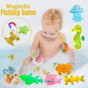 7ps/Set Magnetic Fishing Toys Child Kids 3D Fish Baby Bath Interactive Toy & Rod