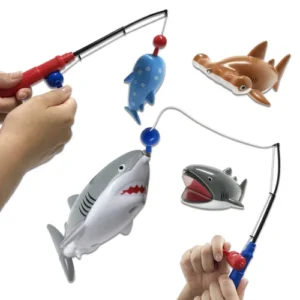 Magnetic Fishing Toys Game Set For Kids For Bath Time Pool Rod And Shark Set